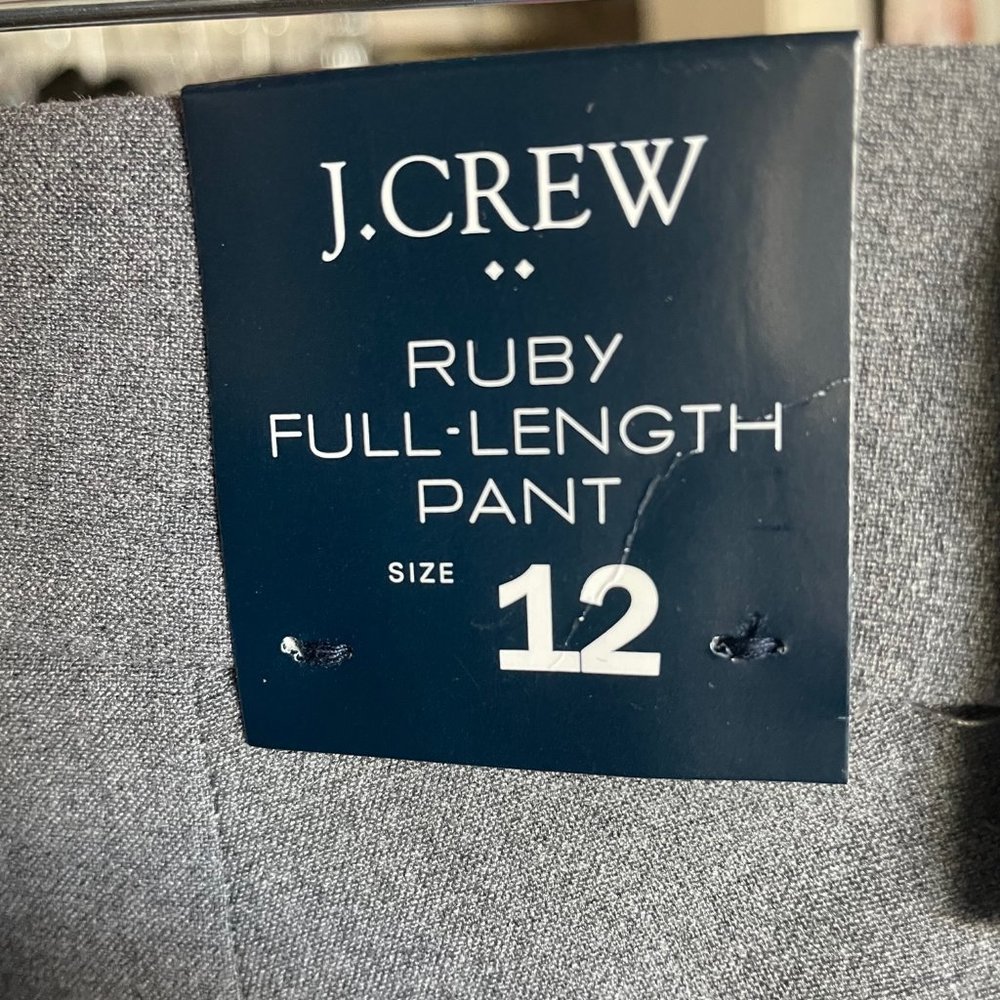 NWT J. Crew Ruby full length pant Heather Graphite Size 12